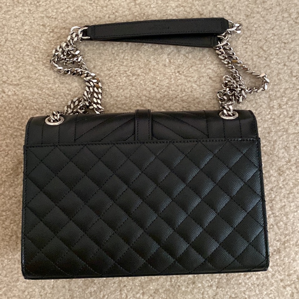 Ysl Medium Envelope Bag Black/Silver - image 5